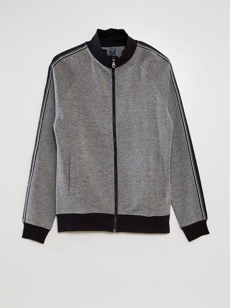 Sweat en interlock avec biais contrasté Gris - Kiabi