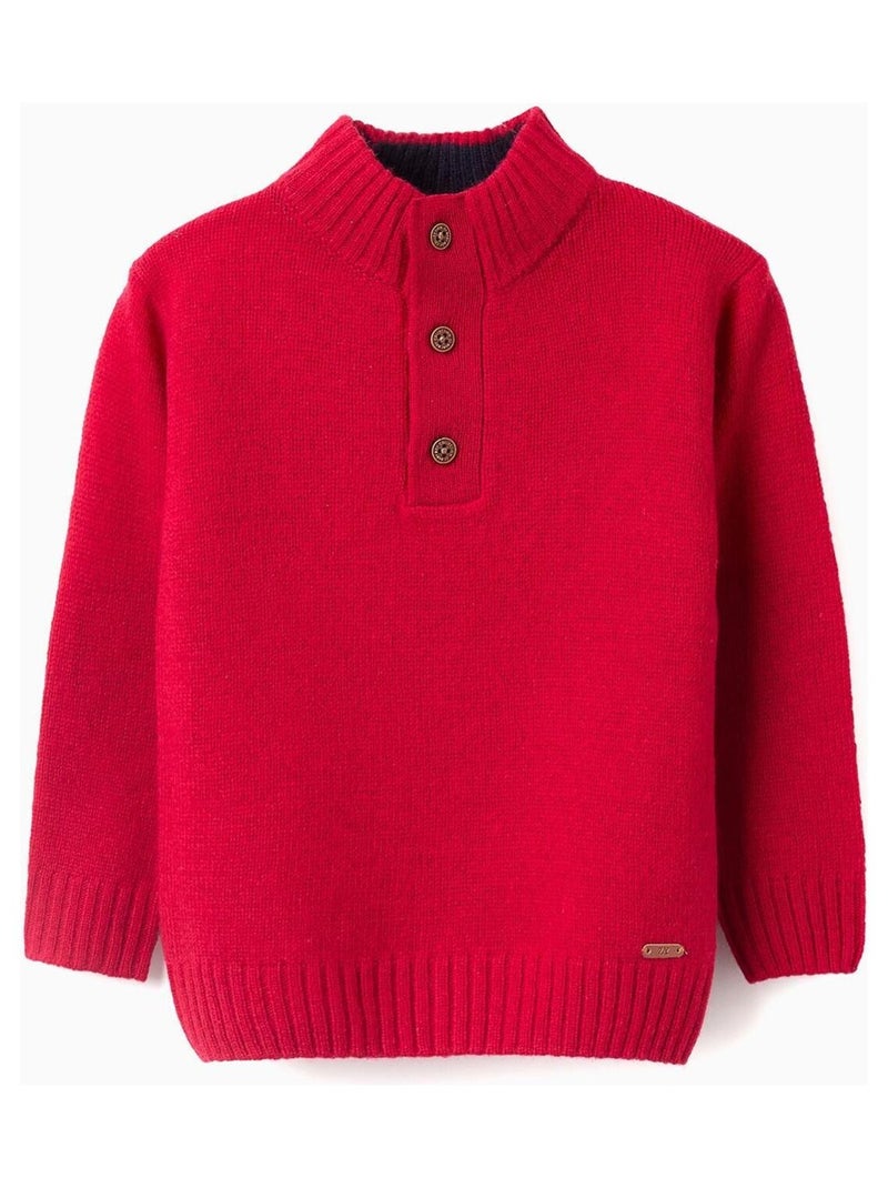 Sweat en laine, avec coudières NOËL Rouge - Kiabi
