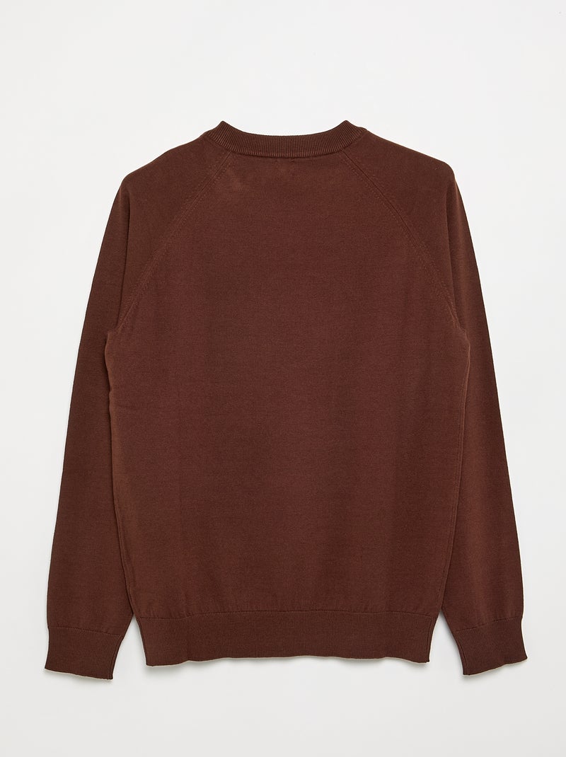 Sweat en maille - collection facile à enfiler Marron - Kiabi