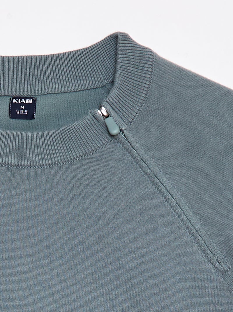 Sweat en maille -  Facile à enfiler Bleu - Kiabi