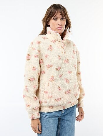Sweat en maille bouclette imprimé