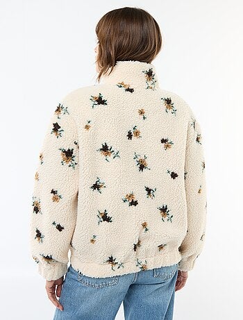Sweat en maille bouclette imprimé