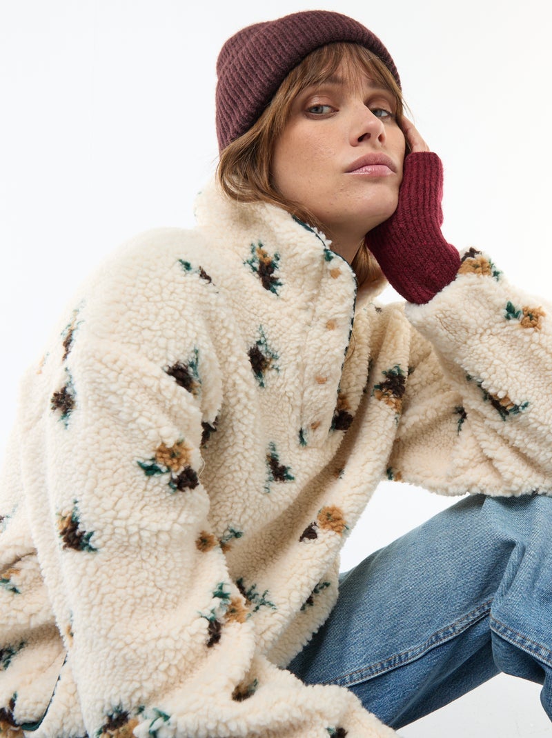 Sweat en maille bouclette imprimé