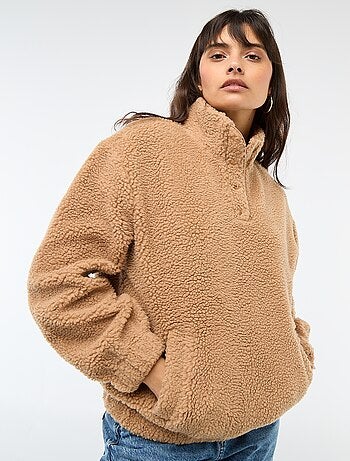 Sweat en maille bouclette imprimé