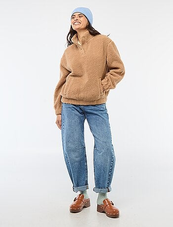 Sweat en maille bouclette imprimé