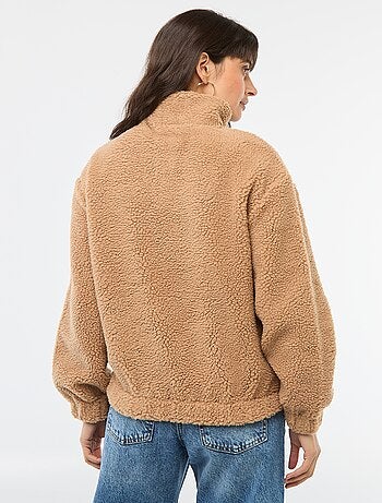 Sweat en maille bouclette imprimé