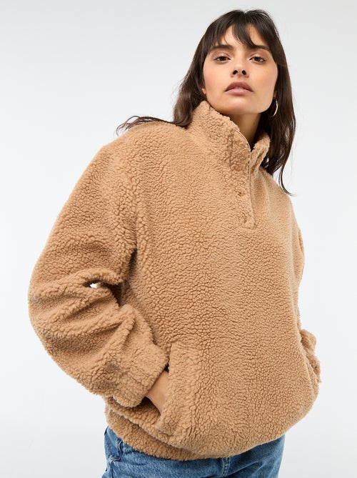 Sweat en maille bouclette imprimé - Kiabi