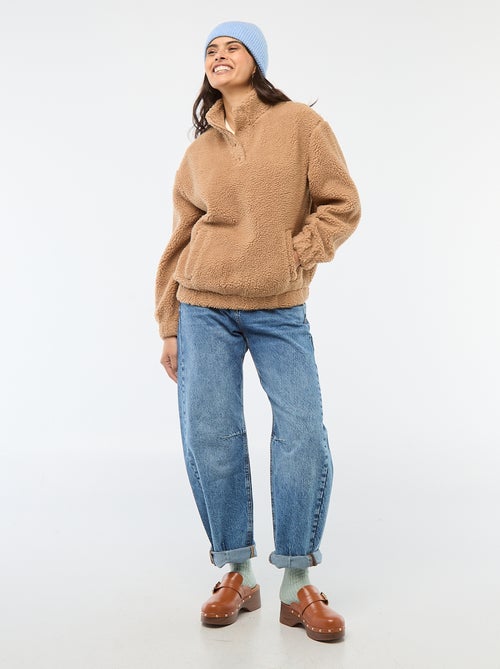 Sweat en maille bouclette imprimé - Kiabi