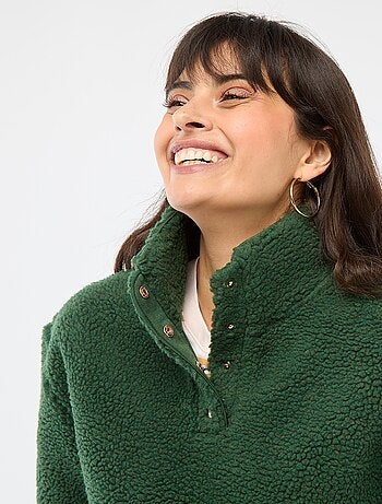 Sweat en maille bouclette imprimé