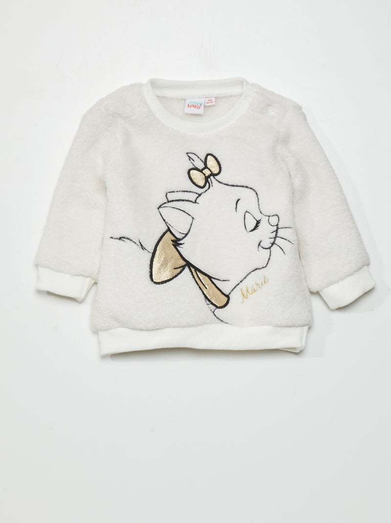 Sweat en maille doudou 'Marie Ecru - Kiabi