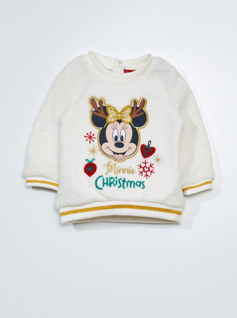 Sweat en maille doudou 'Minnie' Beige - Kiabi