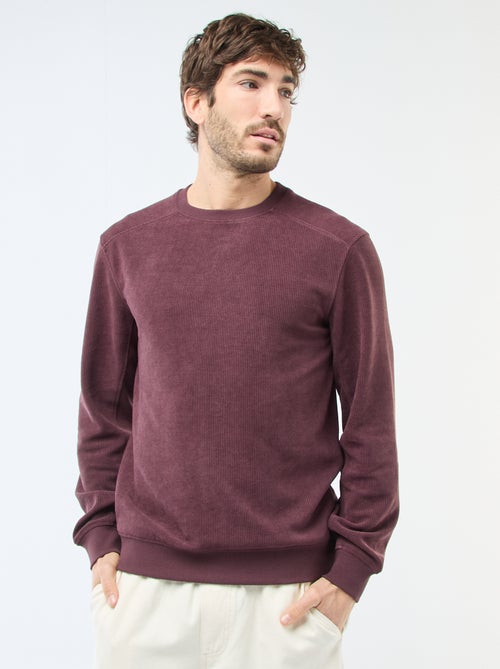 Sweat en maille nid d'abeilles - Kiabi