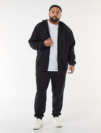 Sweat en maille piquée avec ouverture zippée et capuche