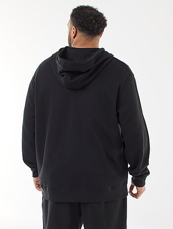 Sweat en maille piquée avec ouverture zippée et capuche