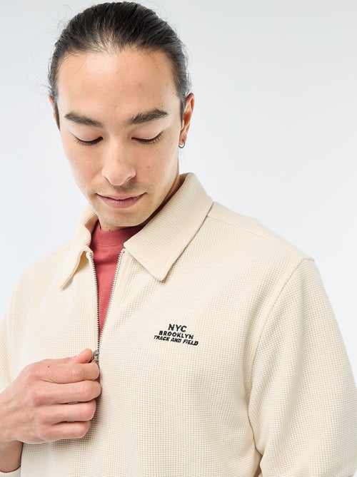 Sweat en matière gaufrée - Kiabi