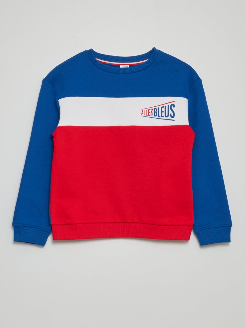Sweat en molleton - Allez Les Bleus Bleu/blanc/rouge - Kiabi