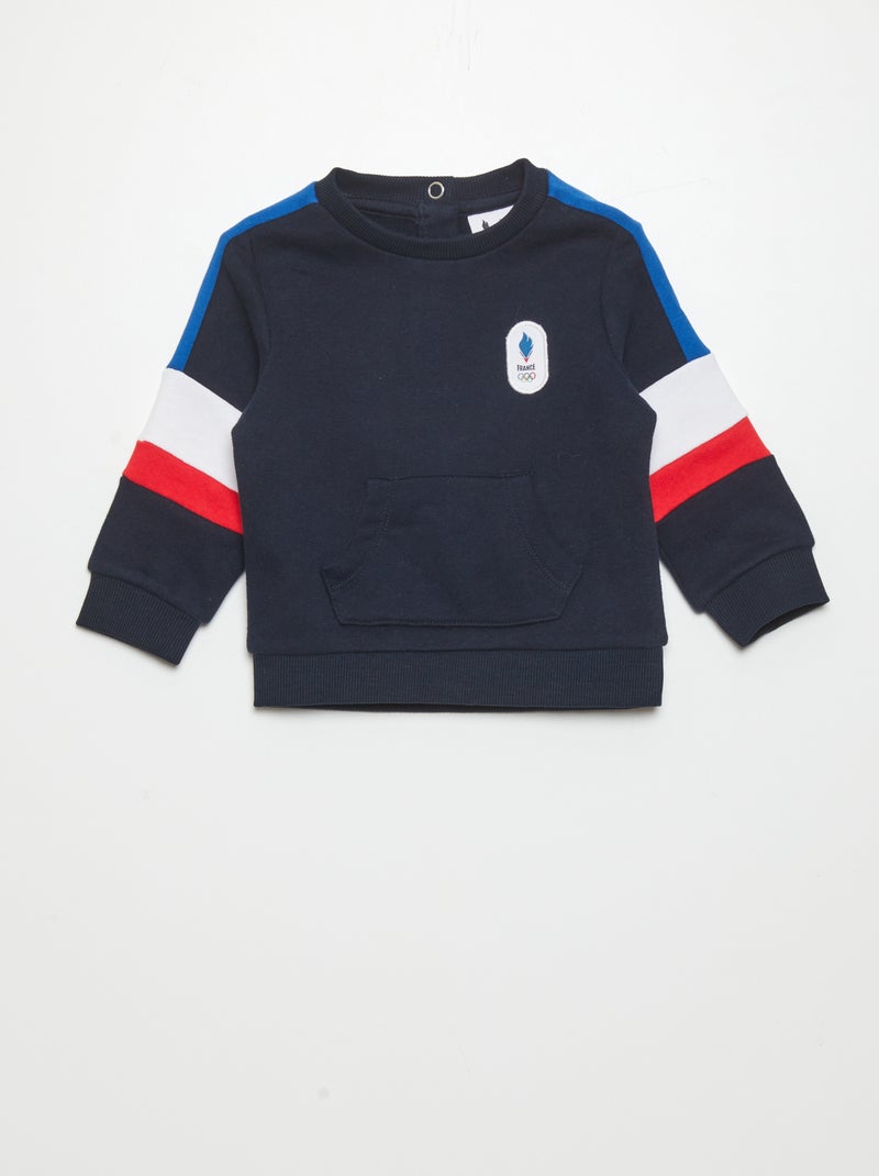 Sweat en molleton - Equipe de France Olympique Bleu marine - Kiabi