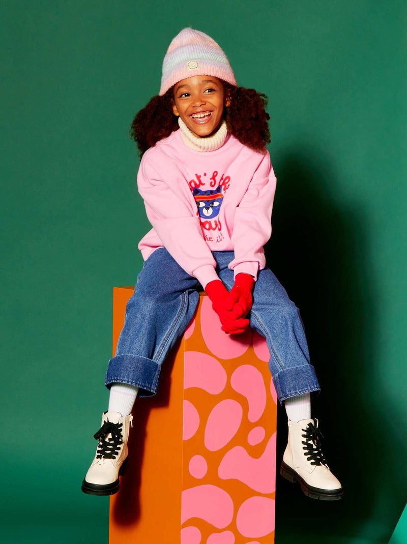 Sweat en molleton - Grafik Edition Rose - Kiabi