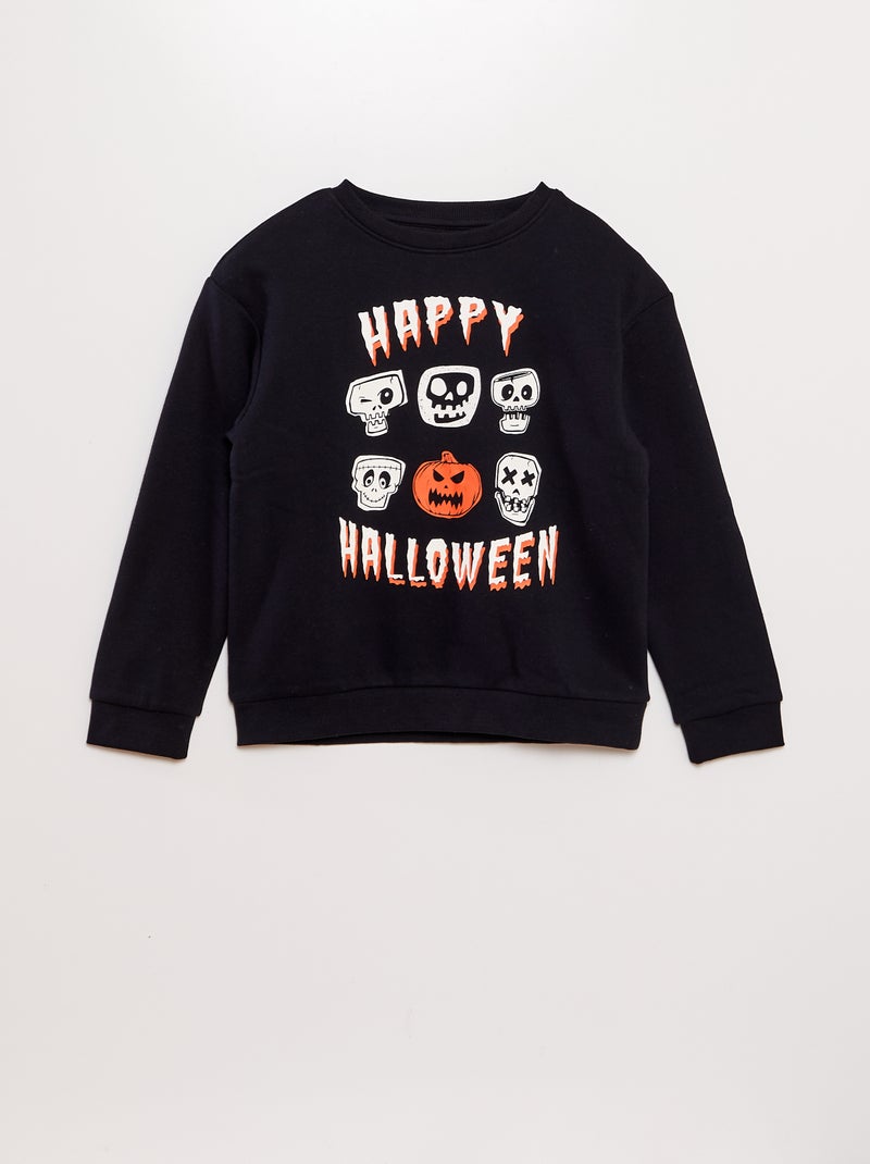 Sweat en molleton - Halloween Noir - Kiabi