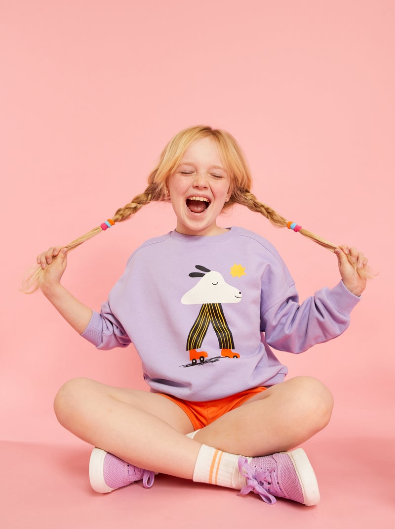 Sweat en molleton - Kiabi X Dans les dents Violet - Kiabi