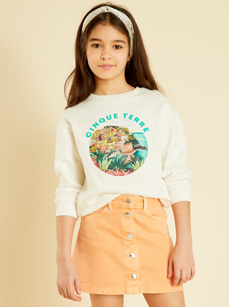 Sweat en molleton - Mixte Blanc - Kiabi