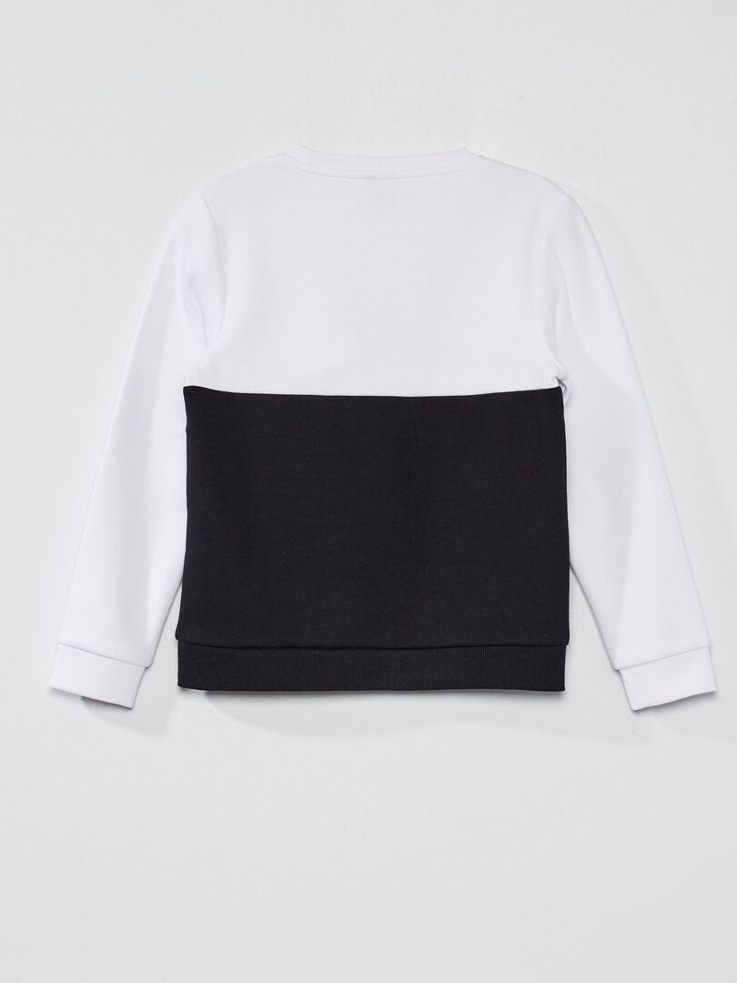 Sweat en molleton - Paris 2024 Blanc/noir - Kiabi