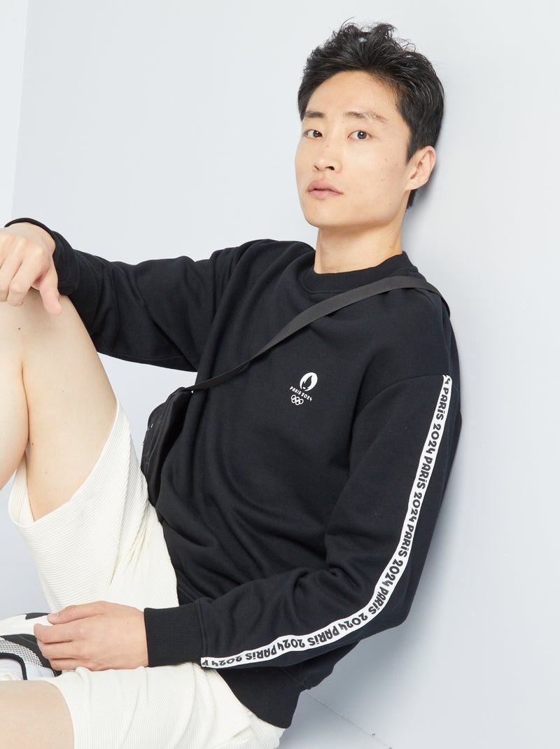 Sweat en molleton - Paris 2024 Noir - Kiabi