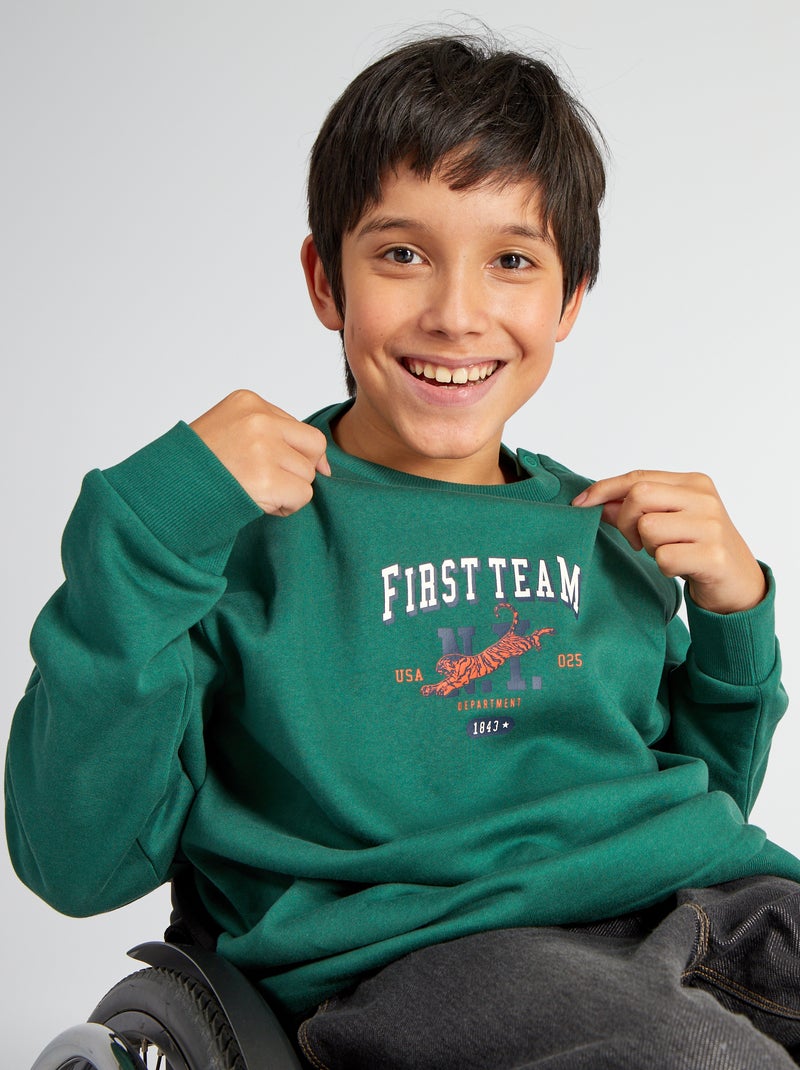 Sweat en molleton - So Easy Vert - Kiabi