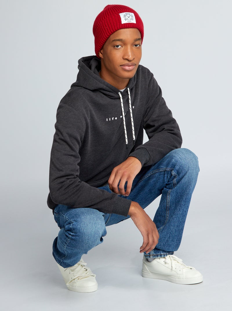 Sweat en molleton à capuche +1m90 Gris - Kiabi