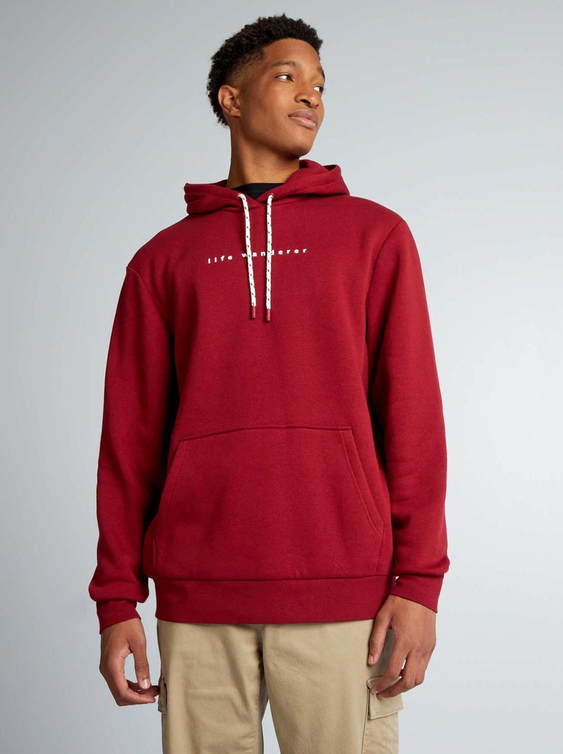 Sweat en molleton à capuche +1m90 Rouge - Kiabi