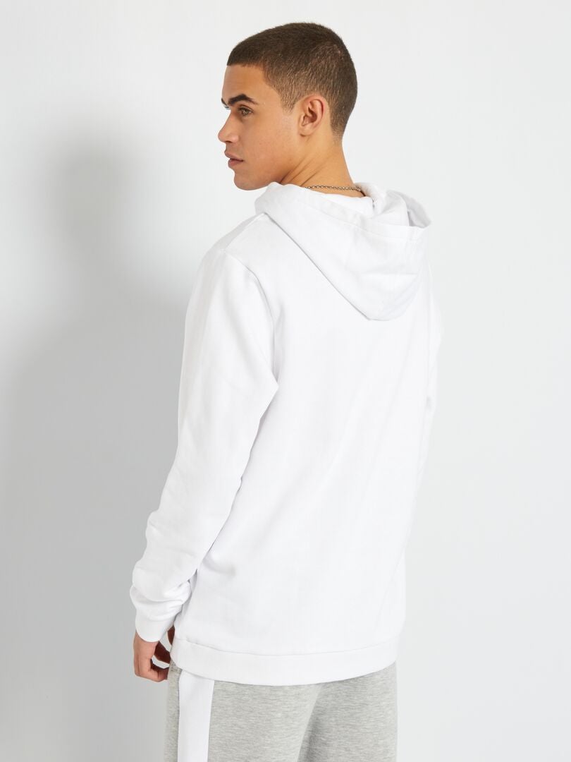 Sweat en molleton à capuche avec imprimé Blanc - Kiabi