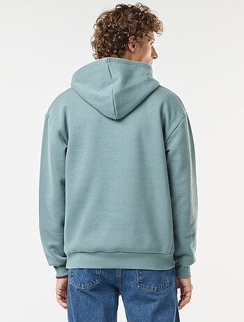 Sweat en molleton à capuche avec ouverture zippée au col