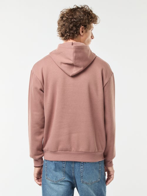 Sweat en molleton à capuche avec ouverture zippée au col - Kiabi