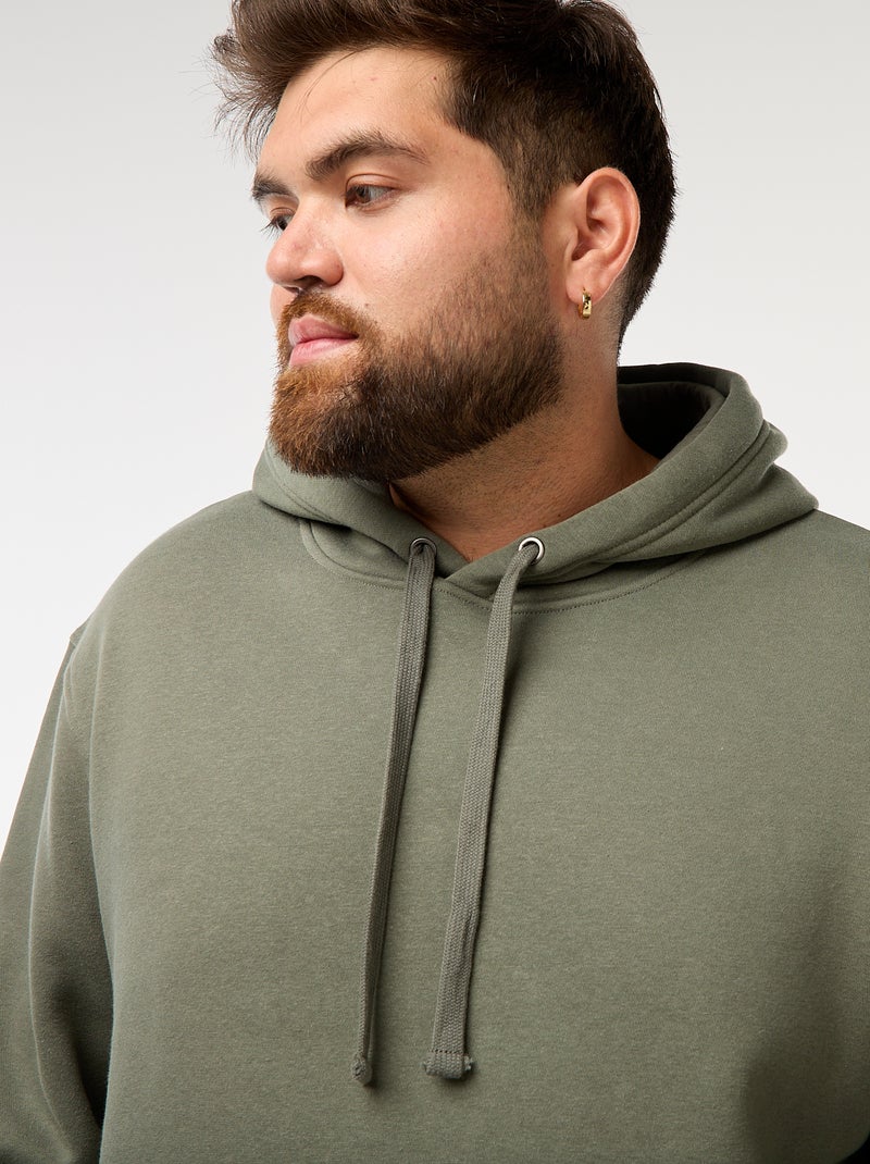 Sweat en molleton à capuche avec poche kangourou Vert - Kiabi