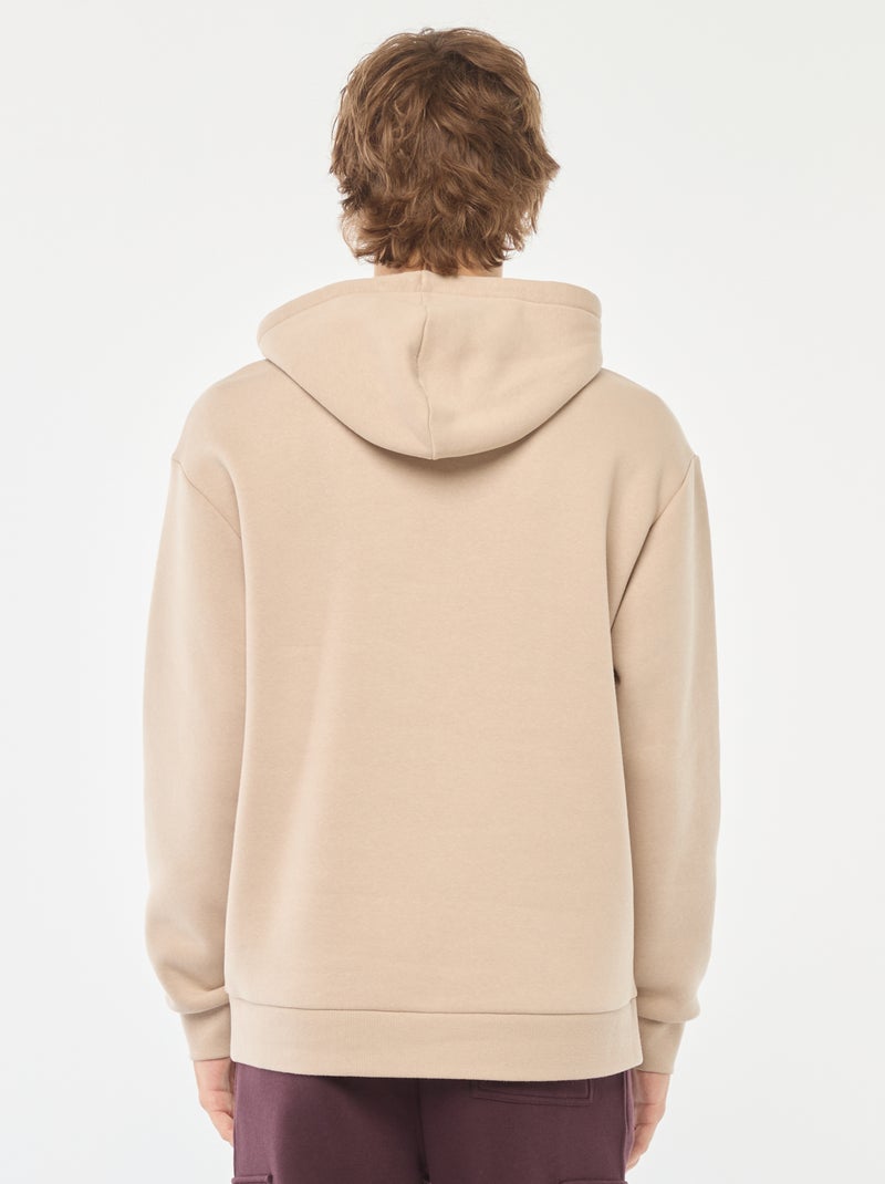 Sweat en molleton à capuche Beige - Kiabi