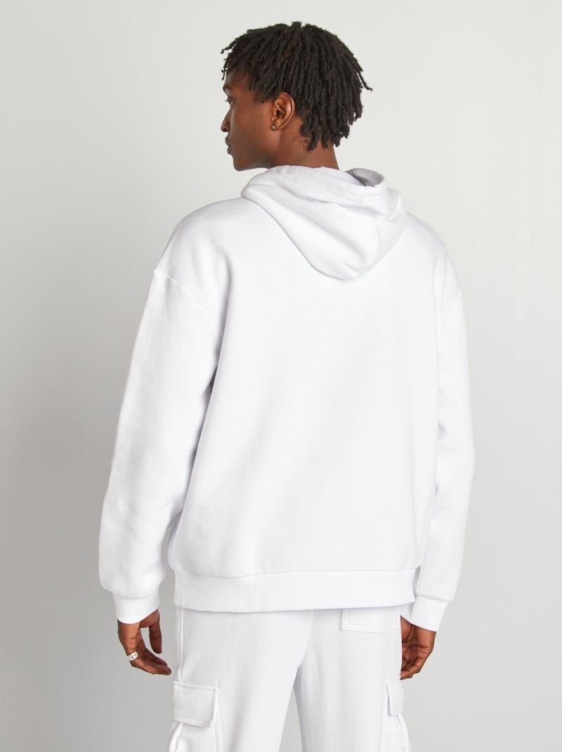 Sweat en molleton à capuche Blanc - Kiabi