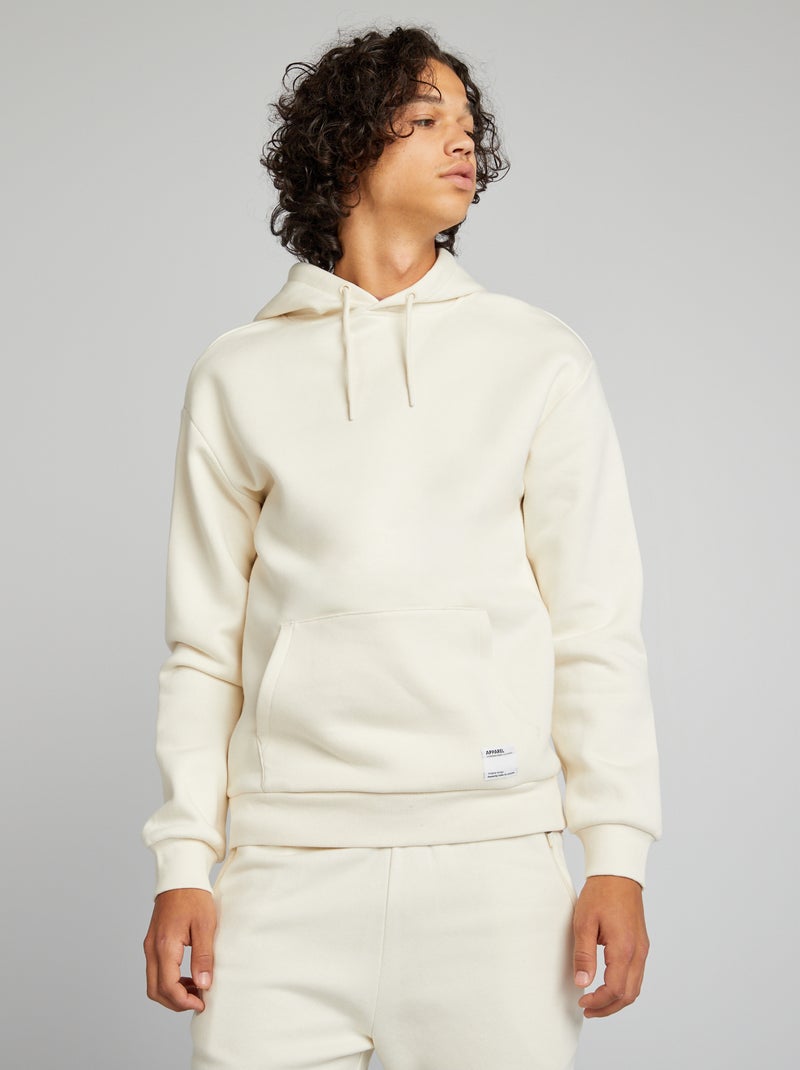 Sweat en molleton à capuche Blanc cassé - Kiabi