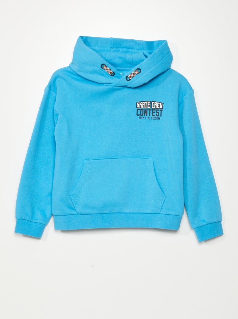 Sweat en molleton à capuche Bleu - Kiabi