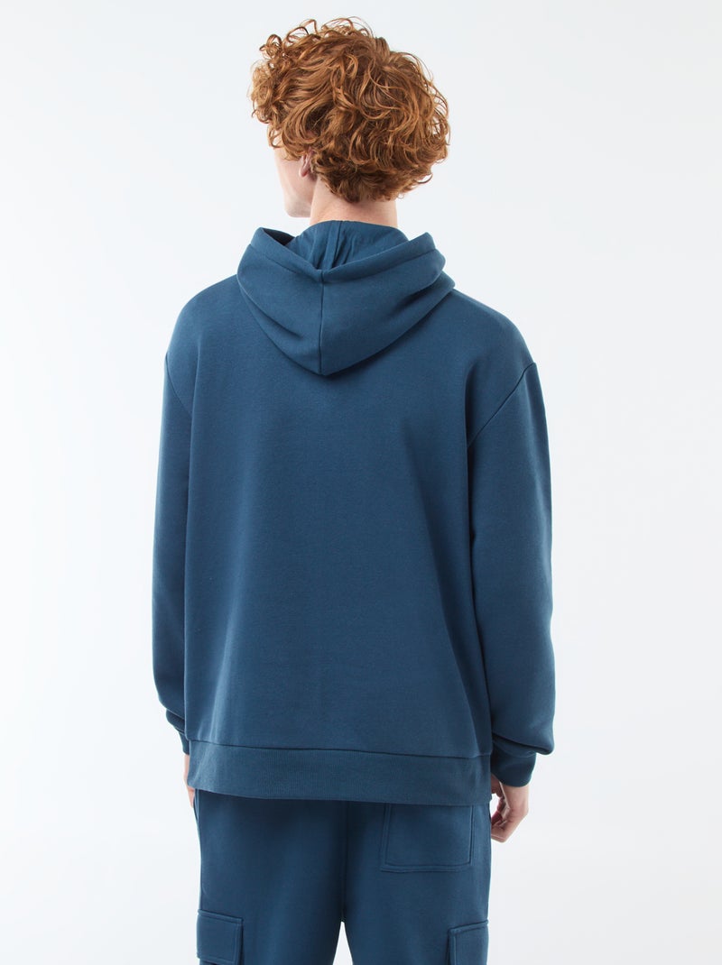 Sweat en molleton à capuche Bleu - Kiabi