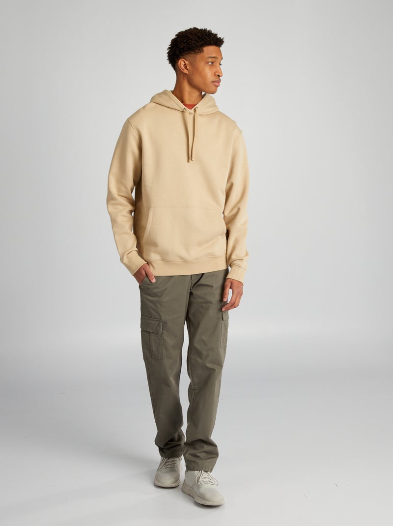 Sweat en molleton à capuche + d'1m90 Beige - Kiabi