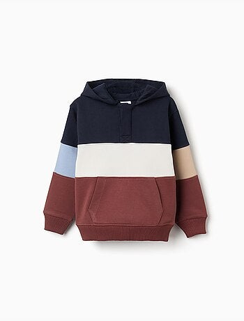 Sweat en molleton à capuche et blocs de couleur