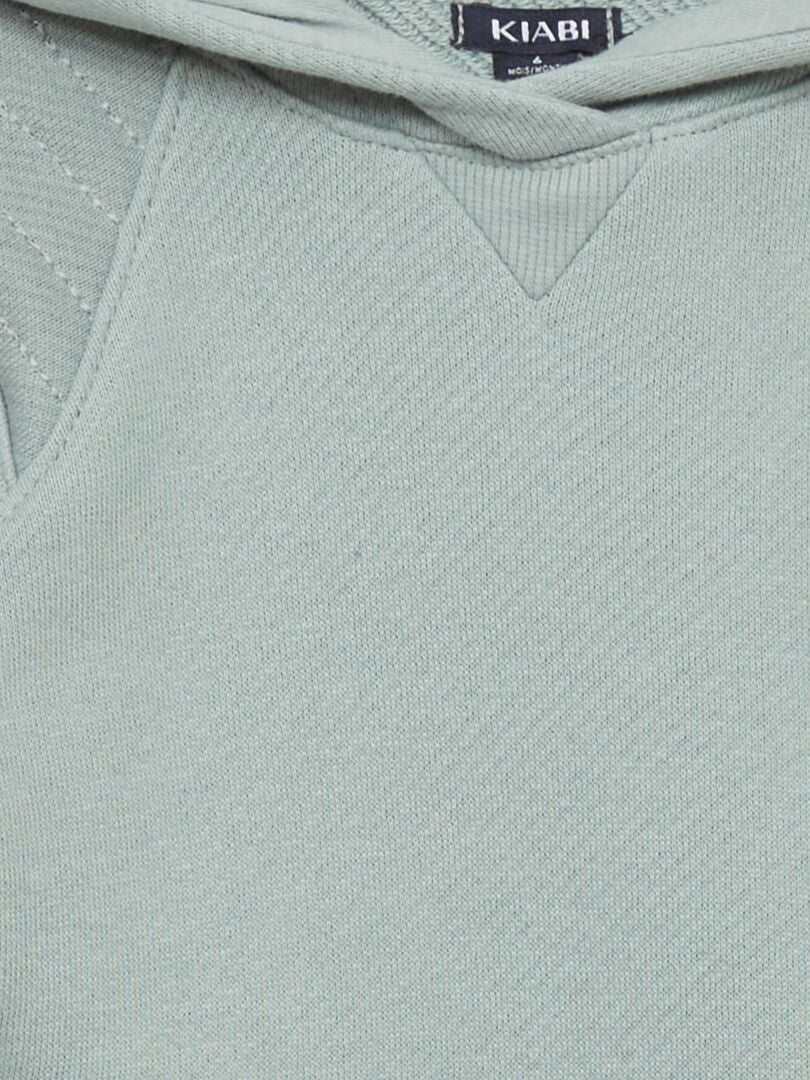 Sweat en molleton à capuche gris bleu - Kiabi