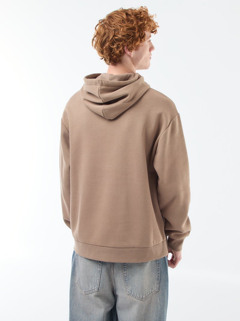 Sweat en molleton à capuche Gris - Kiabi