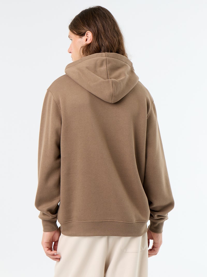 Sweat en molleton à capuche imprimé Marron - Kiabi