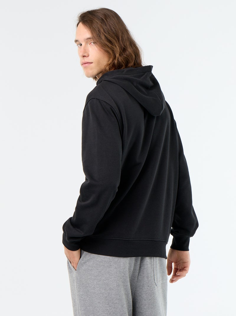 Sweat en molleton à capuche imprimé Noir - Kiabi