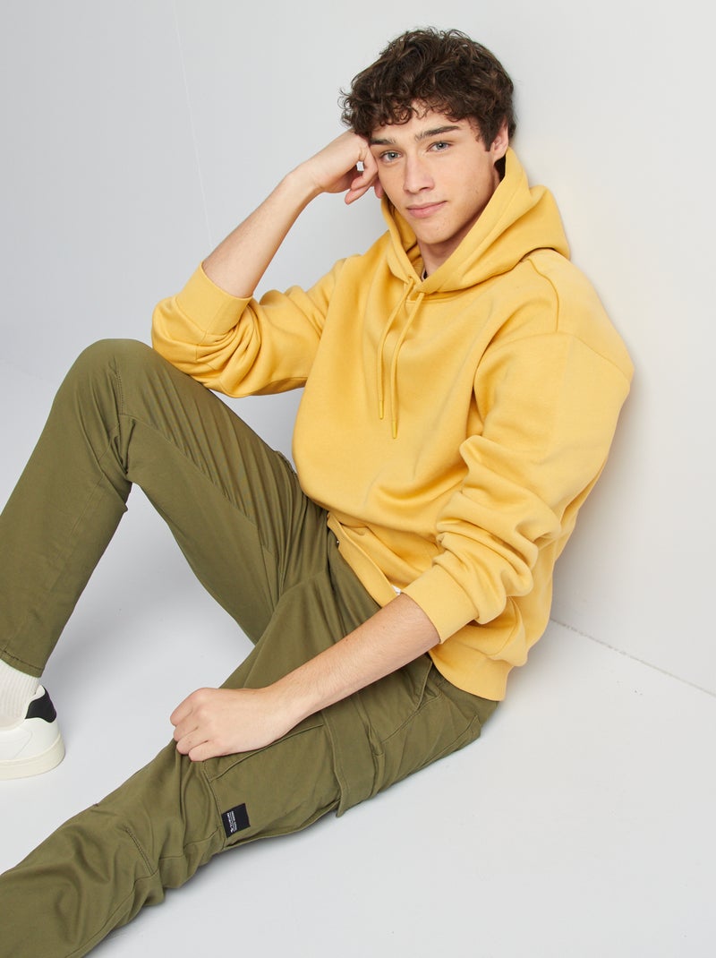 Sweat en molleton à capuche Jaune - Kiabi