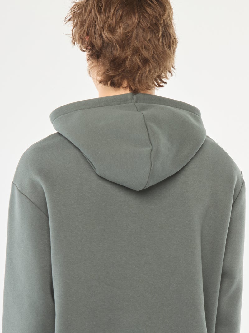 Sweat en molleton à capuche Kaki - Kiabi