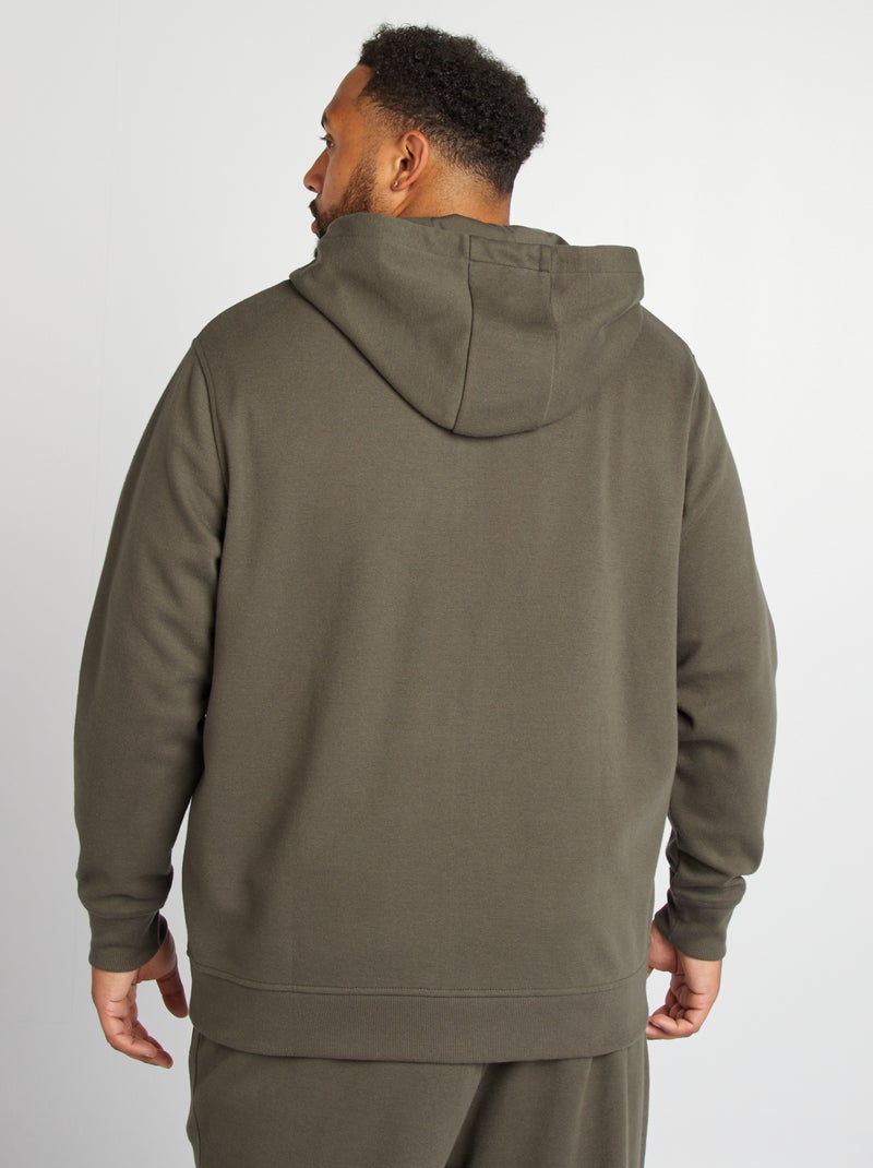 Sweat en molleton à capuche Kaki - Kiabi