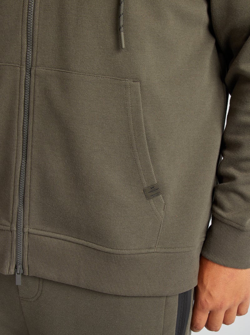 Sweat en molleton à capuche Kaki - Kiabi