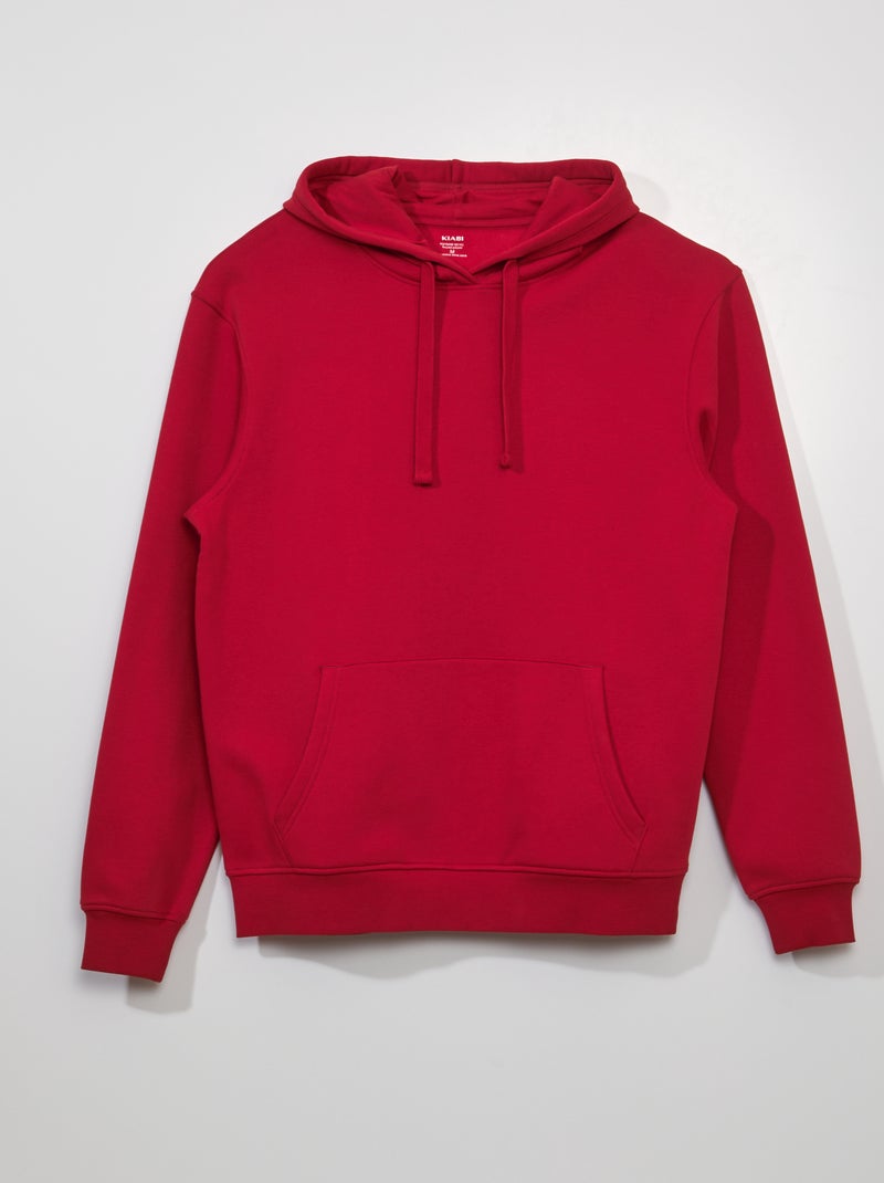 Sweat en molleton à capuche Rouge - Kiabi